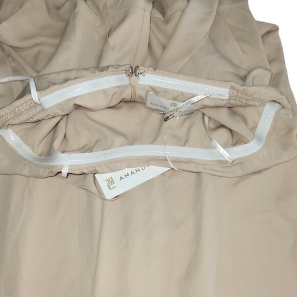 NEW Amanda Uprichard Topanga X-Small Light Beige Strapless Jumpsuit Made in USA - Picture 14 of 16